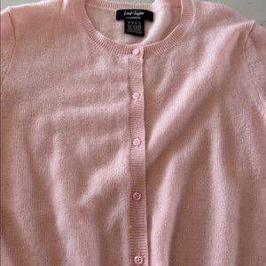 Lord & Taylor Light Pink Cashmere-Blend Crewneck Cardigan